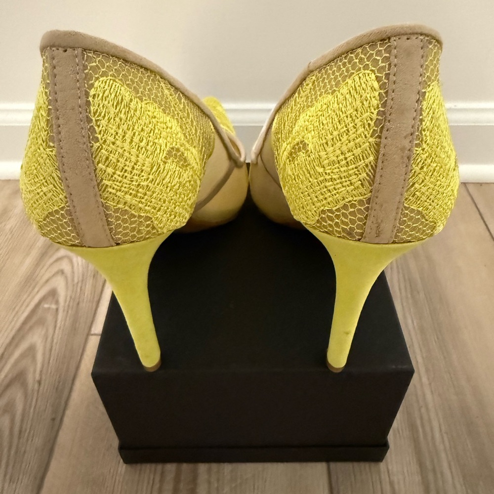 Yellow and Tan Women's Heels